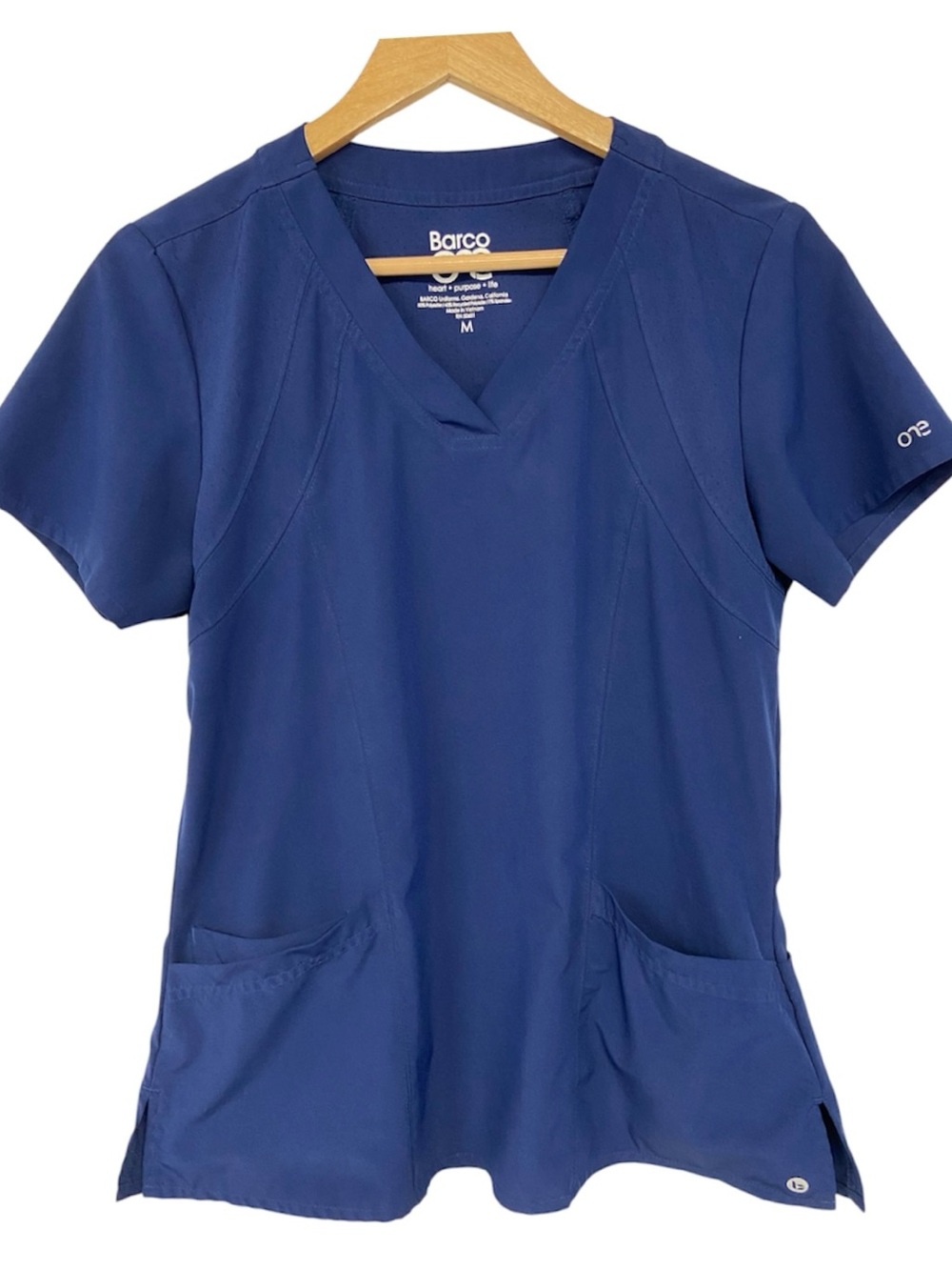 Barco One 4-pocket Royal Blue Women's V-Neck Scrub Top